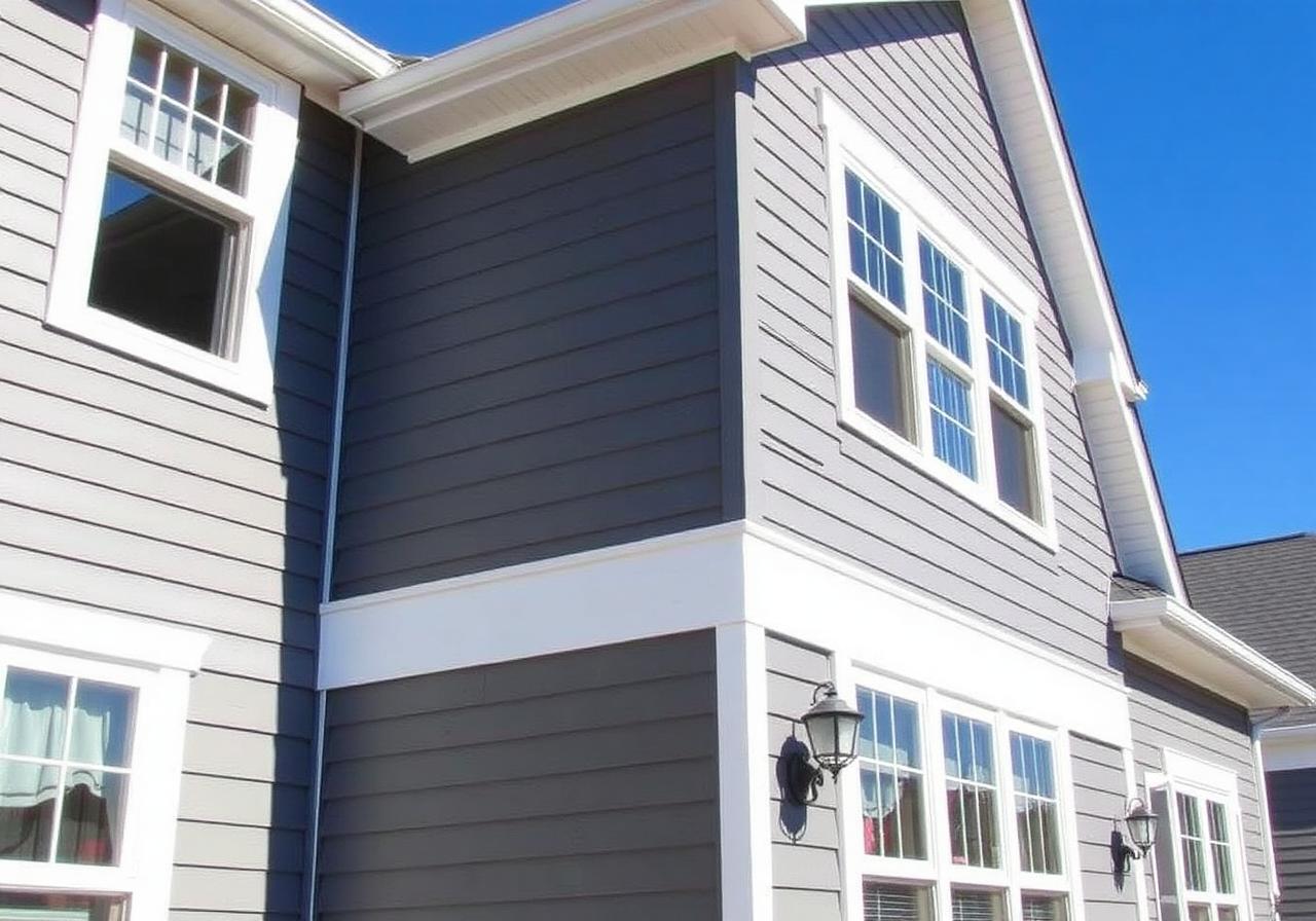 New siding installation on suburban home